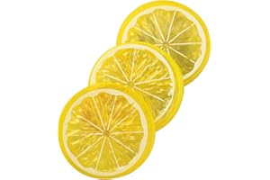 LGEGE Fake Lemons Slices Decor 20 Pcs Set - Artificial Plastics Lemons Slices for Lemonade Party, Photography Props （Yellow, 5cm Dia.）