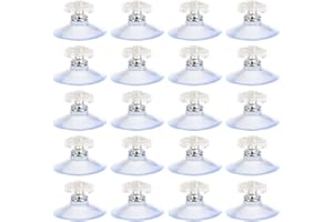 FOROREH Ventouse avec Vis 20pcs, Ventouses avec Écrous, Ventouse en Plastique, Ventouses pour Vitres, Verre de Table, Ventouses avec Filetage et Écrous Moletés, Ø45mm