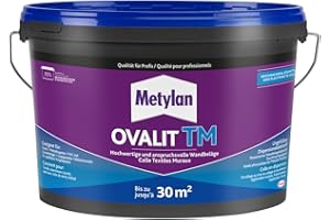 METYLAN Ovalit TM, Colle pour revêtements muraux, colle prête à l'emploi pour textiles muraux et toile de verre-Seau 5 kg