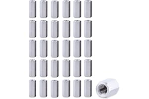 LEZED Varilla de Manga de Tuerca Hexagonal Tuerca Hexagonal Larga de Acero Galvanizado Tuerca de Acoplamiento Tuerca de Rosca Hexagonal Sujetadores 30 piezas (M5*8 * 17)