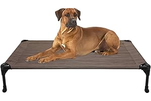 veehoo Chłodzące podwyższone legowisko dla psa – przenośne podniesione łóżeczko dla zwierząt domowych z zmywalną i oddychającą siatką, antypoślizgowe gumowe nóżki do użytku wewnątrz i na zewnątrz,