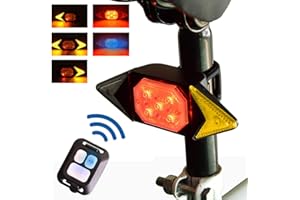 Lurowo Bike Rear Light LED, Bicycle Indicators with Wireless Remote Control USB Rechargeable, Waterproof Bike Taillight Turn Signals Lights for Safty Night Day Riding