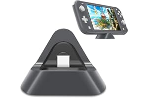 FYOUNG Cargador para Nintendo Switch Lite et Nintendo Switch,Estación de Carga con Soporte Estable Switch Lite con Puerto de Entrada Tipo C - Gris