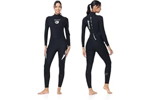 Owntop Mens Womens Wetsuit 1.5mm - Full Length Diving Suits, Back Zip Neoprene Wet Suits, Thermal Stretch Pro Dive Skin for Surfing Snorkeling