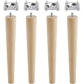 Badem10 Ahşap Mobilya Koltuk Kanepe Sehpa Masa Ayağı Ayakları M8 Civatalı 30 cm + Bağlantı Aparatlı 8'li Set