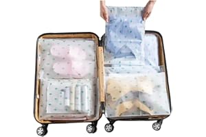 VANKRA 10 PCS Travel Waterproof Pouch,Transparent Frosted Plastic Zip-lock Seal Storage Bags for Clothes (Mixing)