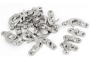 UXCELL sourcing map 10 Stück Schmuckkästchen Links Riegel Haken Hasp Riegelhaken Verschluss Schloss Silberton