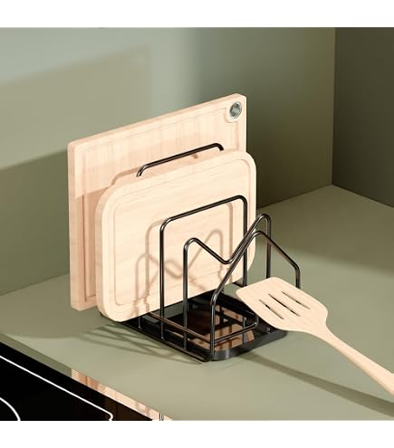Support Planche à Découper Et Couvercles SOBEAU - Rangement Cuisine Pratique Et Robuste