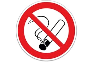 ‎STROBO 15 Stück Rauchen verboten Aufkleber Ø 7cm Sticker mit UV Schutz Warnzeichen für Außen-und Innenbereich Rauchverbot Schild