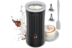 Ovetedot Montalatte Elettrico, Automatico 4 in 1 Cappuccinatore Elettrico con 240 Ml, Schiuma di Latte Calda e Fredda, Montalatte per Caffè, latte, Cappuccino, Macchiato, Nero