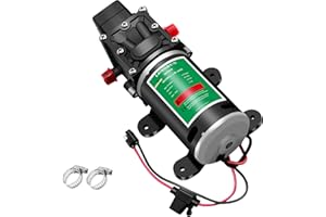 LONGRUN 12V DC Selbstansaugend Wasserpumpe, 6L/Min 100PSI, 6.9Bar Membranpumpe mit Druckschalter, Hochdruck Wasserpumpe für Wohnmobil Wohnwagen Boote Rasen Garten