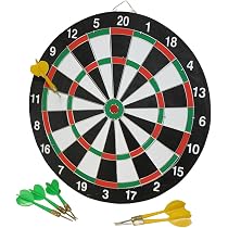 Cible Fléchettes WinGluge 40.5cm - Jeu Double Face Avec 6 Fléchettes | Loisir Intérieur