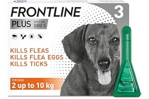 FRONTLINE Plus Flea & Tick Treatment for Small Dogs (2-10 kg) - 3 Pipettes