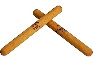 A-Star Large Handmade Wood Claves - 2Pcs/Pair - 23cm - Handheld Rhythm Sticks, Wooden Percussion Instrument