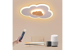 FANLG Lampada da soffitto 40CM intelligente Plafoniera per bambini Nuvole Lampadario Dimmerabile con telecomando 3000K-6000K Lampada Compatibile con Alexa e Google per Camera da Letto e Soggiorno