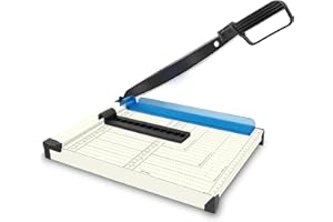 HMSENG Guillotine Paper Cutter A4, 12IN Paper Guillotine for A4/A5/B5, Heavy Duty Metal Guillotine Paper Trimmer, 12 Sheet Capacity Guillotine Paper for Cardstock Crafts, Label & Photo-DIY