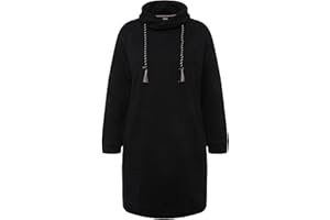 Ulla Popken Damen Sweatkleid, Stehkragen, Langarm, Taschen Kleid