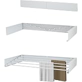 KROMS Wall drying rack completely white 80 cm - 4 m Drying length - Incl. drill template - Drying rack foldable - Clothes rac