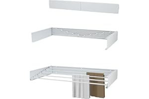 ‎KROMS KROMS Wäscheständer Ausziehbar Full Color Weiß 80cm – 4m Trockenlänge - Wäschetrockner Wand - Wäscheständer Wand