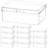 QWORK&reg; 12 Pieces Plastic Storage Box with Lid, Small Transparent Boxes 95 x 65 x 35 mm with for Storage of Accessories