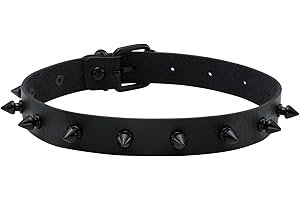 JJDreams Punk Vintage Spike Rivet PU Collar Choker Goth Adjustable Faux Leather Necklace for Women Men