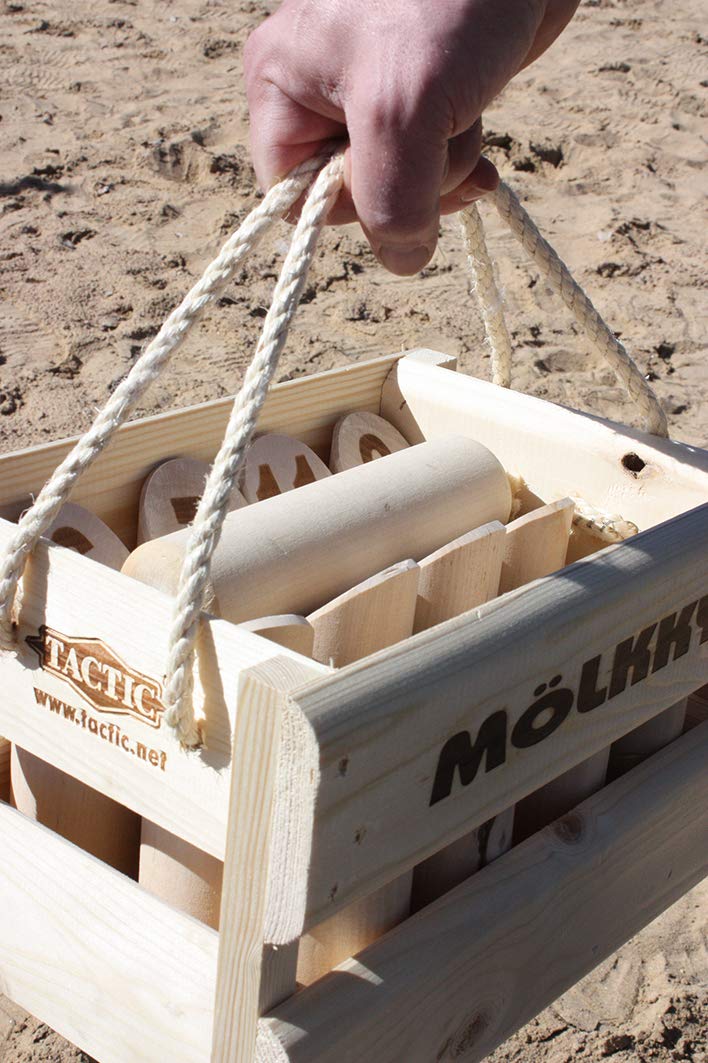Mölkky Original - Juegos Exterior de Lanzamiento para Jardin, Picnic, Playa, Ocio - 12 Bolos Madera, 1 Palo, Juego Molkky para Adultos, familias, Grupos, 2 o más Jugadores, a Partir de 6 años - Imagen 7