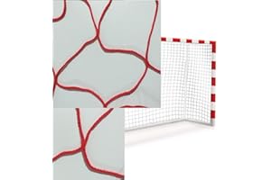 ‎SEDION 1 Paar Handball- und Futsal-Netze, Blau, Grün, Rot oder Schwarz, 3 x 2 m, aus Polypropylen, 3 mm, professionelle Qualität (rot)