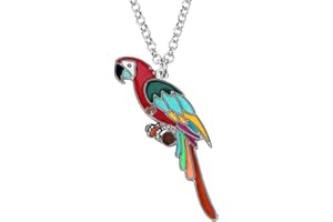 DOWAY Esmalte Tropical Guacamayo Loro Pájaro Collar Pájaro Regalos Para Mujeres Niñas Aleación Cadena Moda Loro Joyería