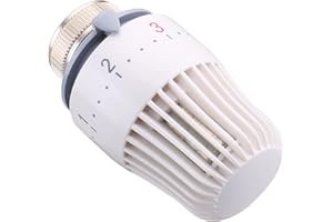 Wengart Głowica grzejnika termostatycznego, M30 x 1,5, głowica sterująca temperaturą, do biura i gospodarstwa domowego, biała (WG4007)