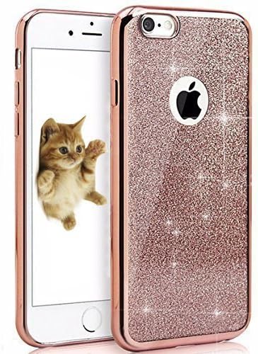 iphone 6 Case,iphone 6S Case,Bling Bling Glitter Detachable Ultra-Thin Electroplating Technology Soft Gel TPU Silicone Back Cases Cover for iPhone 6s/iphone 6 4.7" [Rose Gold] [Lifetime Warranty]