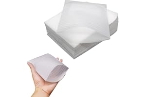 QUUPY 100PCS White Foam Pouches Wickelkissenbeutel Verpackungspuffer für den Transport Versand Verpackungsmaterial Perfekt für zerbrechliche Gegenstände Metallteile Sammlerstücke Kunststoffprodukte