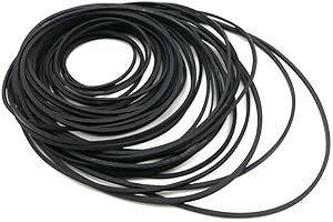 WXNPA 56 Pezzi Set di Cintura Registratore in Gomma,Cinghie in Gomma, Nastro Piatto, Comune per Walkman Ripetitore DVD Drive - Nero, Mix Size