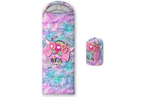 HOSIMA Sleeping Bags for Boys Girls Kids,Butterfly Printeded Lightweight Warm Portable Outdoor Indoor Waterproof Cold Resistant Sleeping Bag for Camping Hiking