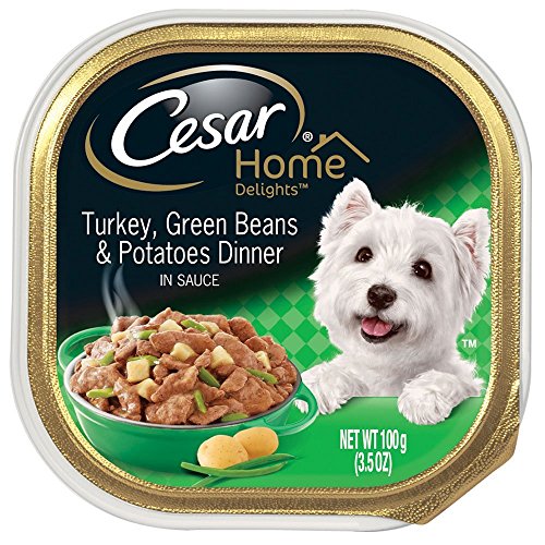 Cesar Wet Dog Food CESAR HOME DELIGHTS Turkey, Green Beans & Potatoes Dinner Dog Food Trays 3.5 oz. (Pack of 24)