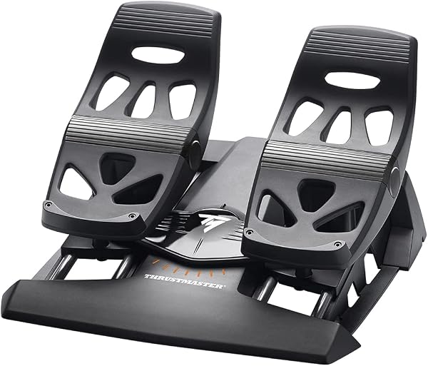 Thrustmaster TFRP Flugsimulator-Pedale – Seitenruder mit Gleitschienen-System & Differenzialbremsen – PC & Konsole – Ergonomisches Design mit abnehmbaren Fersenstützen - 1