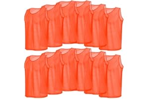 VGEBY1 Lot de 12 gilets de football en maille pour adulte - Gilet d'entraînement - Chemise de marquage - Respirant - Pour adulte - Pour volley-ball, football, basket-ball - Fournitures de football