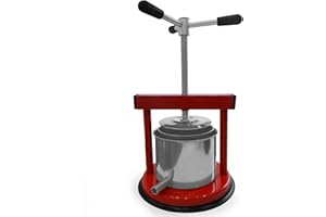 ESTO Torchietto Premitutto per Melanzane, 1,5/3 / 5 kg, Torchio Premitura Mirto e Nocino per Conserve Succhi e Premute, in Acciaio Inox Alimentare, Piccolo Medio Grande, Pressa Manuale (3 Litri)