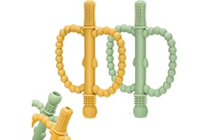 CLDY Jouets de Dentition pour Bébé, Jouets à Mâcher Sensoriels pour Bébé, Anneau de Dentition en Silicone sans BPA, pour Stimuler et Masser les gencives douloureuses,à partir de 3 Mois