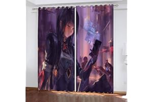 NUYSP Anime Vorhang Blickdicht B 220 X H 215cm Polyester Vorhänge mit Ösen 2er Set Gardinen, 3D Gedruckt Manga-Mädchen Verdunkelungsvorhang für Kinderzimmer Wohnzimmer Schlafzimmer