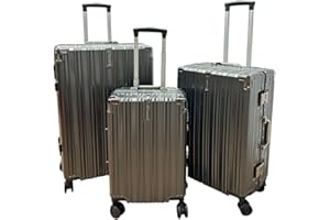 KEDOUCHA JAYLI - Set de 3 Valises 20-24 - 28 Pouces - Cadre en Aluminium - Légères - Robustes - Élegantes - Roues pivotantes 360° - Serrure TSA (sécurtié renforcée) - Poignée Téléscopique