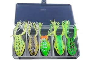 FNAPE Spinning Esca, 5 Pezzi Bionica Esca Swimbait Girevole Coda Esche Topwater Rana Soft Fishing Rana Galleggiante Esche Artificiali per Bass Snakehead Acqua Salata d'Acqua Dolce(8CM,13G)