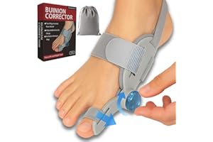 Dumevelours Bunion Corrector Big Toe Straightener,Upgrade with Adjustable Knob & Heel Strap, Day & Night Toe Alignment Support for Left & Right Foot, Includes Storage Bag