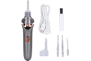 SALALIS Aspirateur D'oreille électrique avec Lumière LED, Outil de Chargement de la Cire D'oreille, Outil de Déchargement de la Cire D'oreille, Aspirateur D'oreille, Kit D'élimination du (Noir)