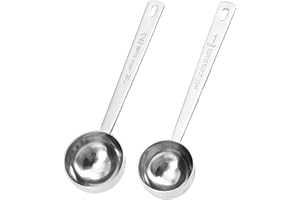 LEMLIN 2 Stück Messlöffel Edelstahl (15ml + 30ml) - Dosierlöffel mit langem Griff zum Abmessen von Kaffee, Gewürzen & Zutaten - Präzise Measuring Spoons
