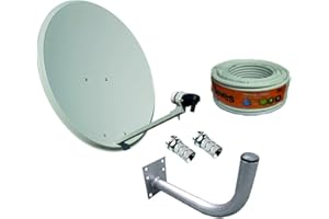 T E C N O V O Z Kit Antena parabolica Tecnovoz 80cm + LNB Universal + Soporte + Rollo 20m