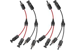 RUNCCI-YUN 2 Paio Connettori a Y del Pannello Solare,Solare Pannello Cavo Connettori MMF/FFM,Y di Tipo 2 Pannello Solare Branch Cavi Fotovoltaici Connettori Y Branch Connector/Connettore Parallelo