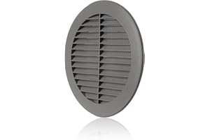 ABOUT VENT Ø 150mm Rejilla de Ventilación de Plástico ABS Gris con Mosquitera - Rejillas de Ventilación Redondas