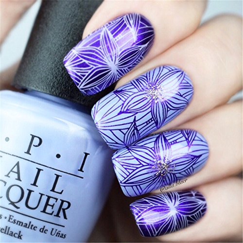 Born Pretty Nagel Schablonen Nail Art Stempel Plate Blumen BPX-L047 DIY Design - 9