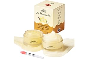 ANAI RUI ANAiRUi Masques et Gommages pour Les Lèvres, Vanille & Collagène Exfoliants et Traitements pour Les Lèvres, masques pour Le Sommeil Nocturne, Kits de Soins pour Les Lèvres Gercées et Sèches