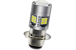 Ruiandsion H6M LED Motorbike Headlight Bulb 6V 12V Universal Super Bright 3030 22SMD Chips Led Bulb P15D Motorcycle LED Headlight Bulb with High Low Beam,6000K White